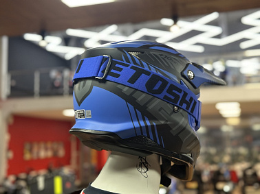 Шлем кроссовый HETOSHI OF836 EXOSS CROSS PRO MX289 цв.Черно-синий Матовый р.XXL