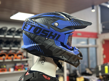 Шлем кроссовый HETOSHI OF836 EXOSS CROSS PRO MX289 цв.Черно-синий Матовый р.XXL