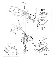 Поворотный кронштейн 4-Х ТАКТНОГО ПЛМ MERCURY F15 Серийный номер от 0G590000 до 0G760299