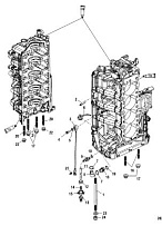 Компоненты блока цилиндров 4-Х ТАКТНОГО ПЛМ MERCURY 135 Серийный номер от 1B381712 до 1B517158