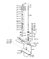 Корпус редуктора (карданный вал) 2-х тактного ПЛМ MERCURY 50EO Серийный номер от 0A721308 и выше