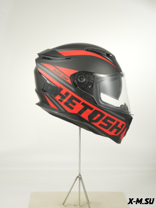 Шлем интеграл HETOSHI FF938 double visor Цв.Черно-красный Матовый р.XXL
